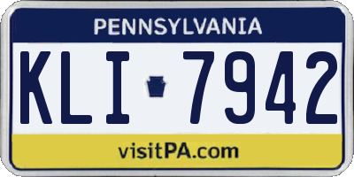 PA license plate KLI7942