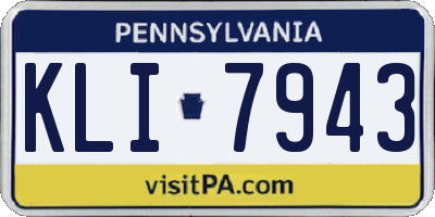 PA license plate KLI7943
