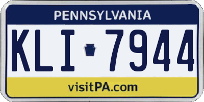 PA license plate KLI7944