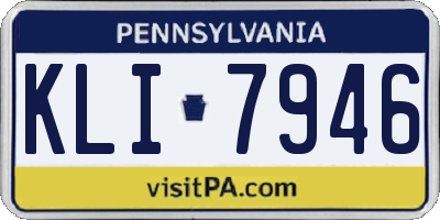 PA license plate KLI7946
