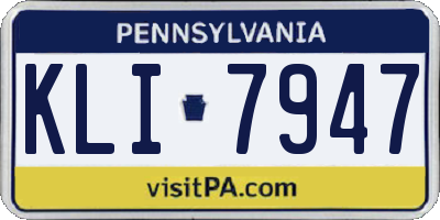 PA license plate KLI7947