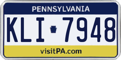 PA license plate KLI7948
