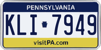 PA license plate KLI7949