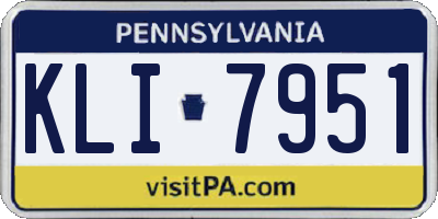PA license plate KLI7951