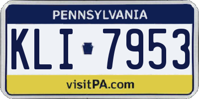 PA license plate KLI7953