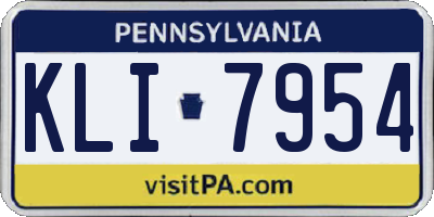 PA license plate KLI7954