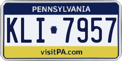 PA license plate KLI7957