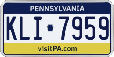 PA license plate KLI7959