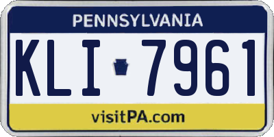 PA license plate KLI7961