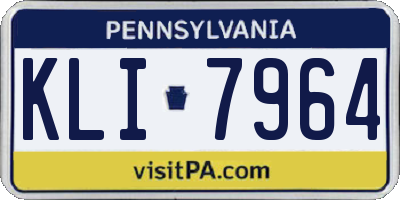 PA license plate KLI7964