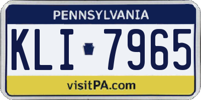 PA license plate KLI7965