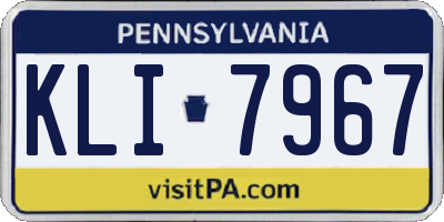 PA license plate KLI7967