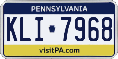 PA license plate KLI7968