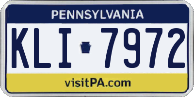 PA license plate KLI7972