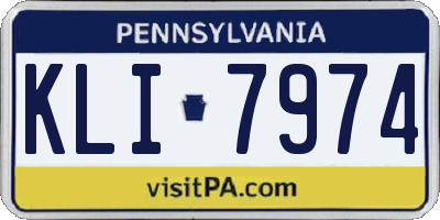 PA license plate KLI7974
