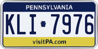 PA license plate KLI7976