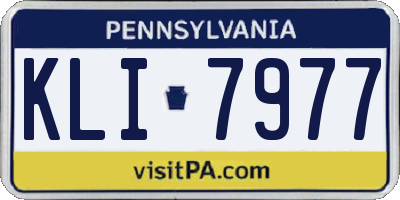PA license plate KLI7977
