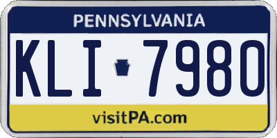 PA license plate KLI7980