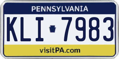 PA license plate KLI7983