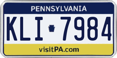 PA license plate KLI7984
