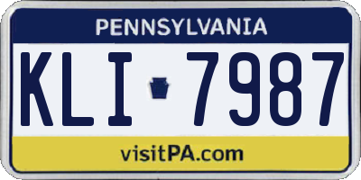 PA license plate KLI7987