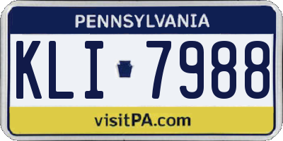 PA license plate KLI7988