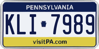 PA license plate KLI7989