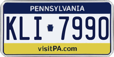 PA license plate KLI7990