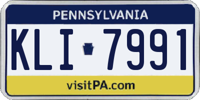 PA license plate KLI7991