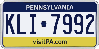 PA license plate KLI7992