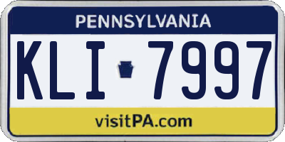 PA license plate KLI7997