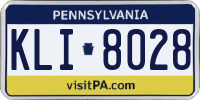 PA license plate KLI8028