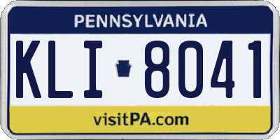 PA license plate KLI8041