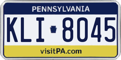 PA license plate KLI8045