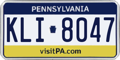 PA license plate KLI8047