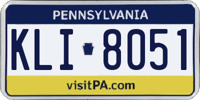 PA license plate KLI8051
