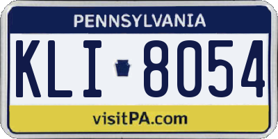 PA license plate KLI8054