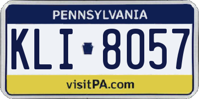 PA license plate KLI8057