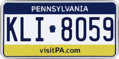 PA license plate KLI8059