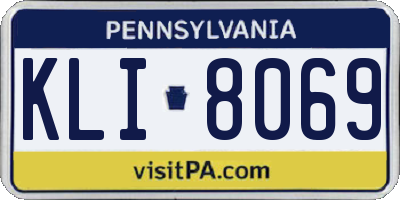 PA license plate KLI8069
