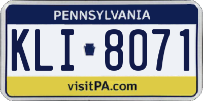 PA license plate KLI8071