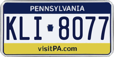 PA license plate KLI8077