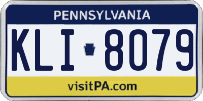 PA license plate KLI8079