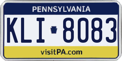 PA license plate KLI8083