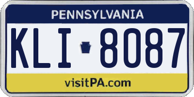 PA license plate KLI8087