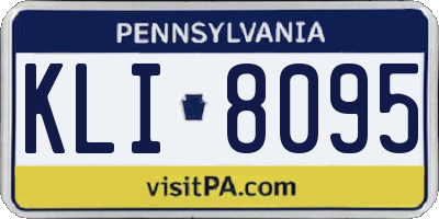 PA license plate KLI8095