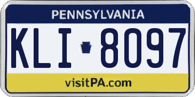 PA license plate KLI8097