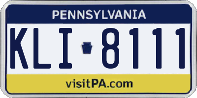 PA license plate KLI8111
