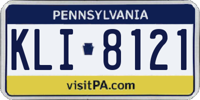PA license plate KLI8121
