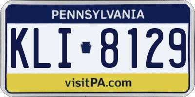 PA license plate KLI8129